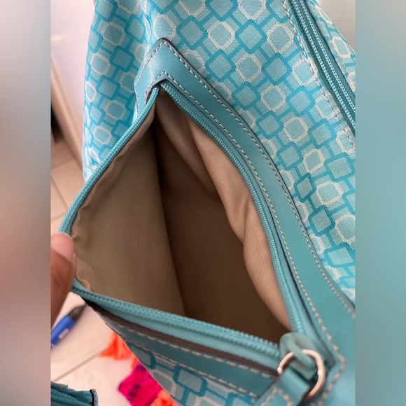 Nine West Turquoise Handbag + Cosmetic Bag - Picture 4 of 7